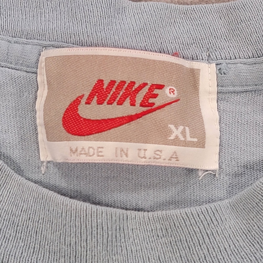 Vintage 90s Nike USA Flag Logo T Shirt Made in USA Blue Single Stitch Men's XL - Picture 4 of 13